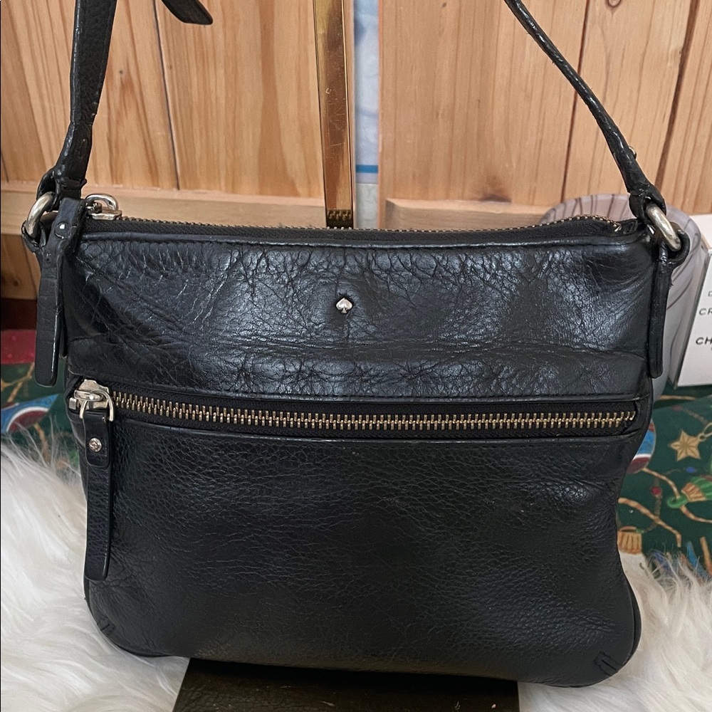 Small Kate Spade Mini Black Pebbled Leather Crossbody Bag - So Cute And Tiny - Picture 2 of 10